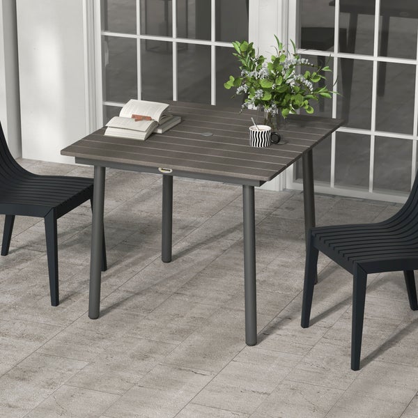 Outsunny Beistelltisch, 90L x 90B x 75H cm, Aluminium, HDPE, grau