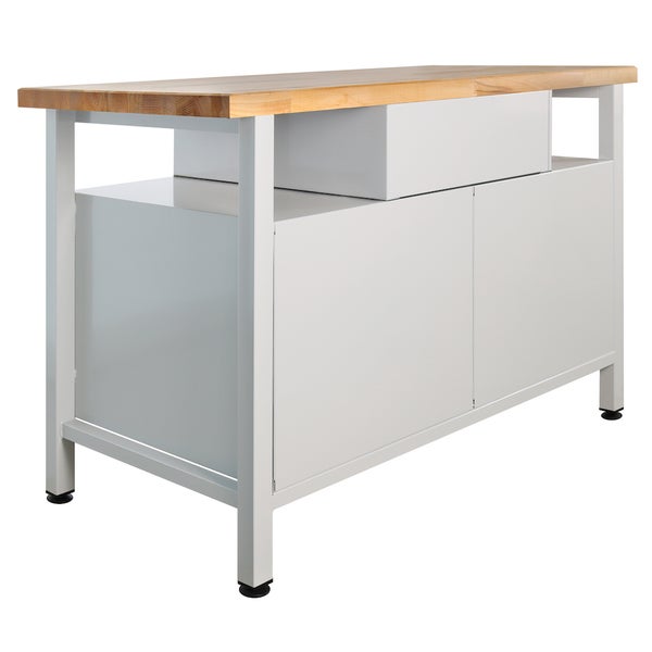 PROREGAL Werkbank Rhino mit Einzelschublade 2 Türen HxBxT 84 x 120 x 60 cm Traglast 300 kg Lichtgrau Anthrazitgrau