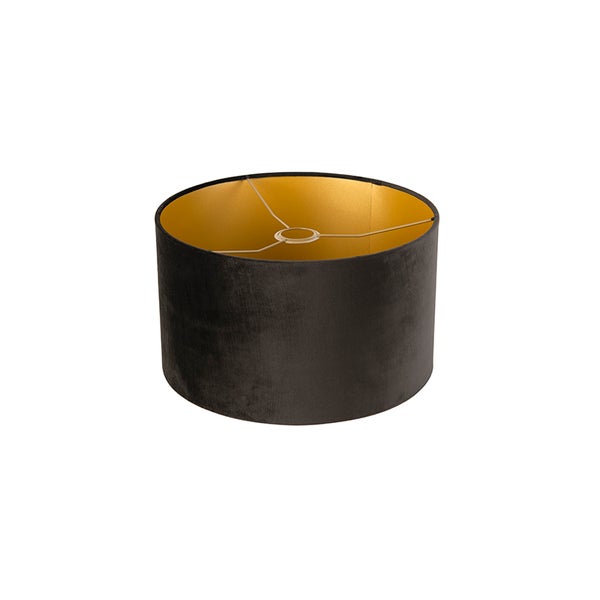 Velour Lampenschirm schwarz 35/35/20 mit goldener Innenseite