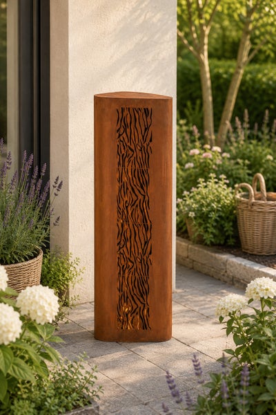 Holzschaukel mit zwei Sitzen, ein Babysitz und ein klassischer Schaukelsitz, Gestell aus hellem Holz mit grünen Metallverbindungen.