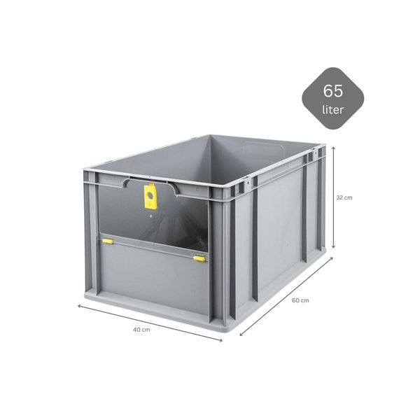 PROREGAL Eurobox NextGen Insight Cover HxBxT 32 x 40 x 60 65 Liter Hoch/Gelb Eurobehälter Transportbox