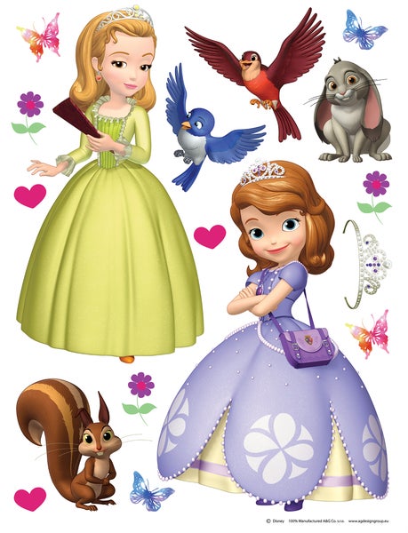 Disney Wandtattoo Sofia die Erste Lila, Grün und Braun - 85 x 65 cm - 600143