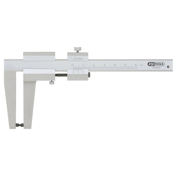 Messschieber aus Edelstahl mit Skala und Feststellschraube, Marke KS Tools