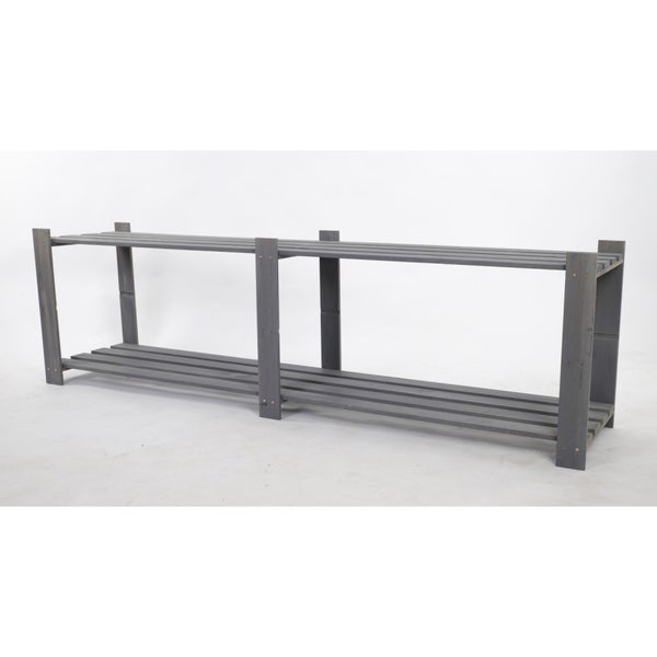 PROREGAL Holzregal Pinepeak HxBxT 50 x 170 x 38 cm 2 Fachboden 1,2 cm Dickes Kiefernholz Grau