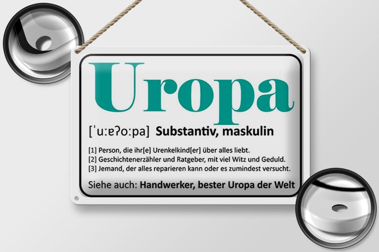 Blechschild Spruch 30x20cm Uropa Handwerker bester Uropa
