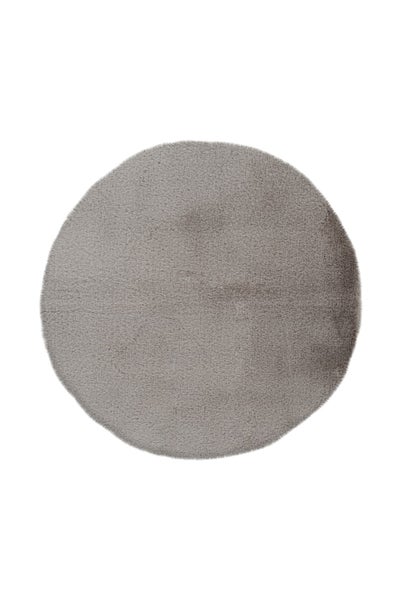 Kurzflor Teppich Enchantia Hellgrau 22 mm Uni Ø 100 cm