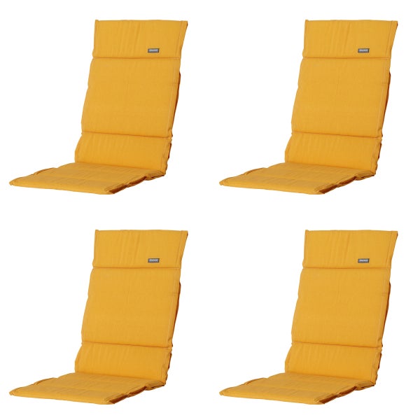 Hochlehnerauflage Fiber Deluxe Panama golden glow - Ca. 125x50 cm - 4er-Set