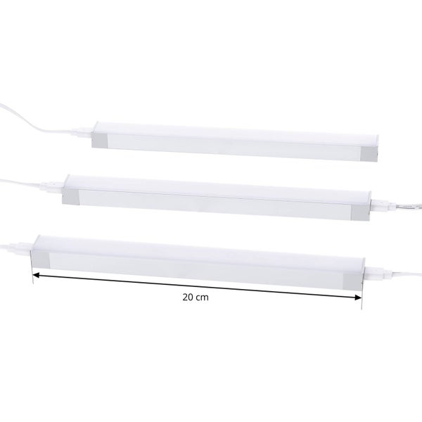 PRIOS 3er Set LED Unterschrankleuchten (Unterbauleuchte) Esbena dimmbar mit Bewegungsmelder (Modern) in Alu (3 flammig, ) Wohnzimmerleuchte