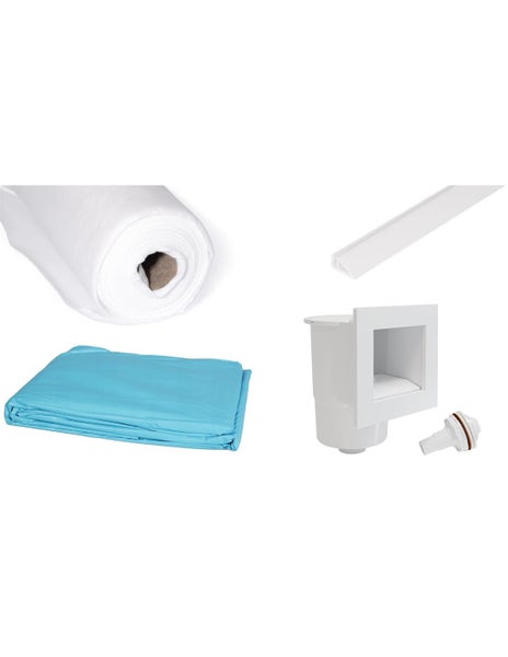 Pool Set mit Vlies, Folie, Beckenrandprofil und Skimmer