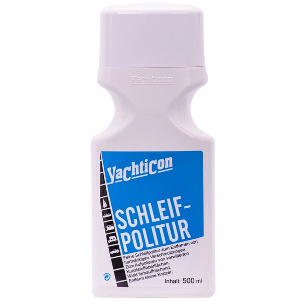Yachticon Schleifpolitur 500 Milliliter für Kunststoffoberflächen zur Entfernung von Verschmutzungen und Kratzern.
