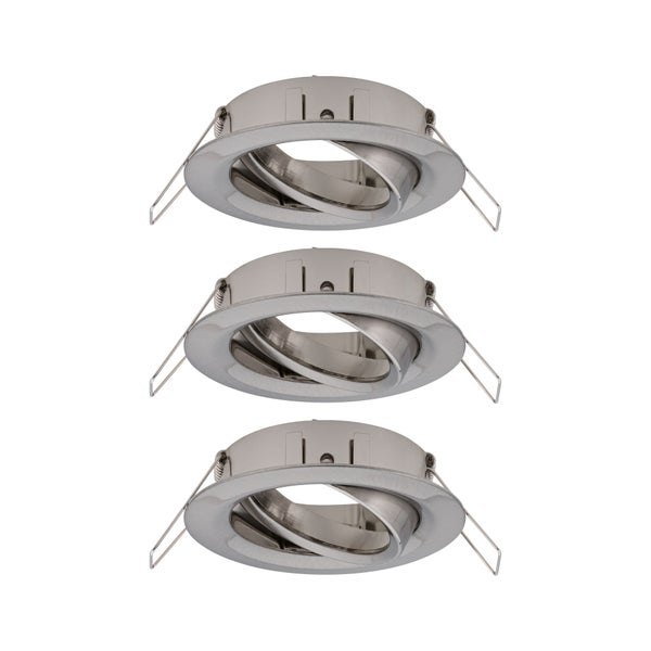 Drei Einbaustrahler aus Metall