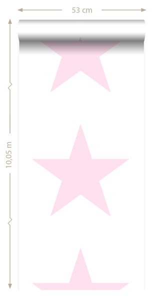 Tapetenrolle mit Sternenmuster, 53 cm breit und 10,05 m lang