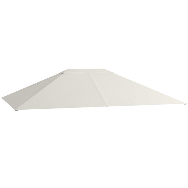 Outsunny Ersatzdach, für Garten 3,97 x 2,97 m Pavilliondach, mit UV-Schutz, Polyester, Creme