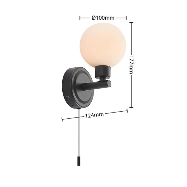 Lindby Wandleuchte, Wandlampe Bad Zaniba (spritzwassergeschützt (Modern) in Schwarz aus Metall (1 flammig G9) - Wandleuchten Spiegelleuchte Badezimmer Wandbeleuchtung Wohnzimmerleuchte