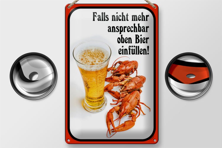 Blechschild Spruch 20x30cm falls nicht ansprechbar Bier
