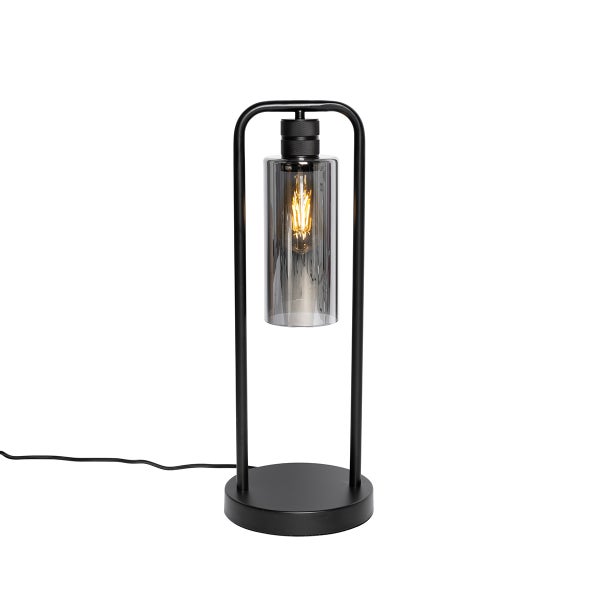 Schreibtischlampe mit Lampenschirm aus Glas