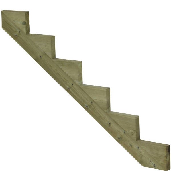 Treppenwange 6 Stufen aus KDI Holz für Gartentreppe, Außentreppe, Terrassentreppe n-Höhe 102cm