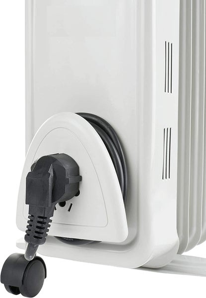 JUNG YPSOS WIN15 Heizung Elektrisch mit Thermostat, 7 Heizlamellen, Ölradiator 1500 Watt Energiesparend, mobile Elektroheizung für Räume bis 20qm, Elektrische Heizgerät Mobil