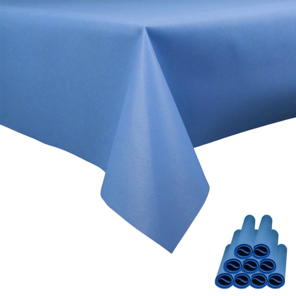 Sensalux Tischdecke, abwaschbar, Vorteilspack, 10 Stück, 1m x 2,5m, Hellblau