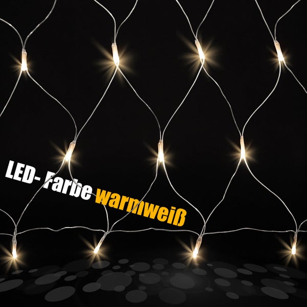 LED Lichternetz mit warmweißer Lichtfarbe für eine stimmungsvolle Beleuchtung