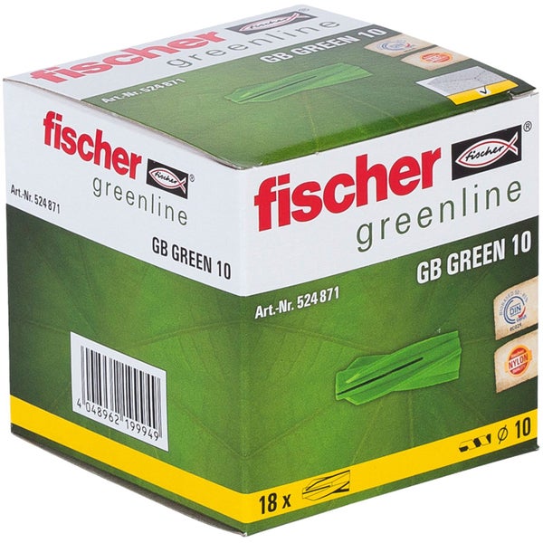 Fischer 18x Gasbetondübel GB Green 10 - 524871