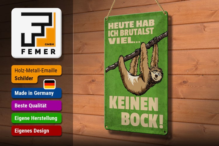 Blechschild Spruch 20x30cm heute habe ich brutalst viel