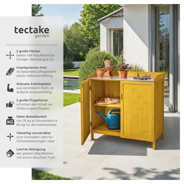Pflanztisch tectake Vita 98 x 48 x 95 cm aus Holz braun