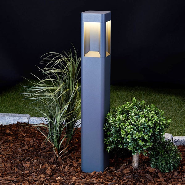 Lucande LED Wegeleuchte anthrazit 80 cm, Außenleuchte IP54 Pollerleuchte außen Gartenlampe Aussenleuchte Garten Außenstehleuchte Außenlampe