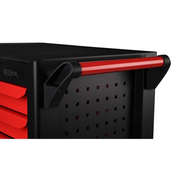KS TOOLS Ecoline schwarz/rot Werkstattwagen mit 7 Schubladen - 897.0007