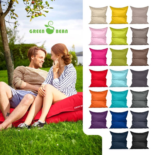 Green Bean Sitzsack 120x160cm 270 Liter Kinder & Erwachsene Bean Bag EPS Perlen Füllung Riesensitzsack Groß Draußen Outdoor Liegekissen Waschbar Wetterfest Lounge Chair Sitzkissen Bodenkissen Rot