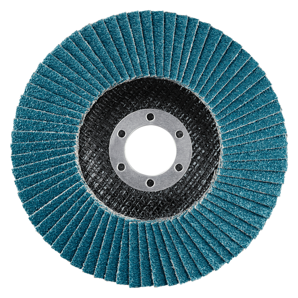 RHODIUS Fächerscheibe LSZ F2, 5 Stück, 125 x 22,23 mm, Korn 40, für Edelstahl, Stahl, Metall, ALPHAline