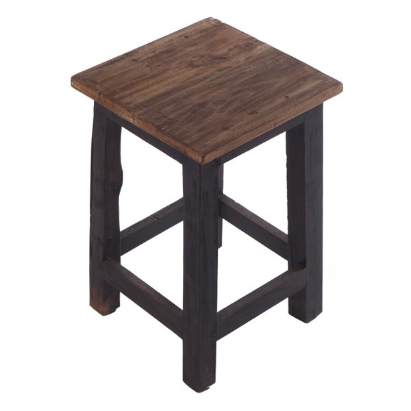 Hocker MADERO<br /> Recyclingholz 04 schwarz-natur