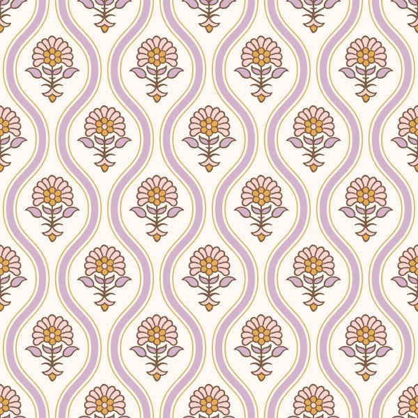 Blumenmuster mit gewellten Linien für Dekorationszwecke