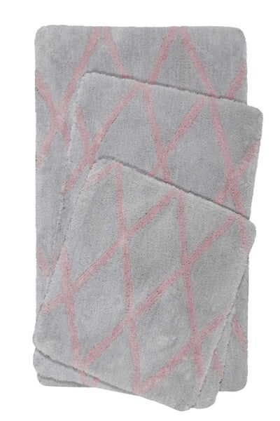Badteppich Grau Rosa San Bosa Homie Living 55x65 cm