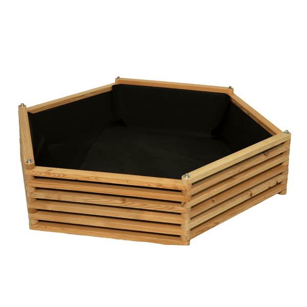 Kaiserbeet Hochbeet Franz Josef - Sechseck mit vormonierten Luftdurchlässigen Vlies 180 x 180 x 43 cm