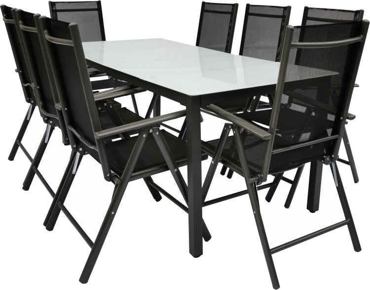 9 tlg Alu Gartenset Sitzgruppe Tisch Stühle 190 MA