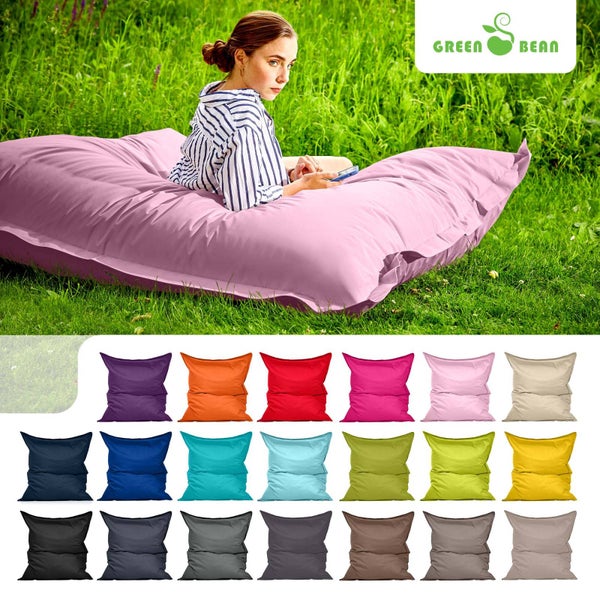 Green Bean Sitzsack XXL 140x180cm 380 Liter Kinder & Erwachsene Bean Bag EPS Perlen Füllung Riesensitzsack Groß Draußen Outdoor Liegekissen Waschbar Wetterfest Lounge Sitzkissen Bodenkissen Rosa