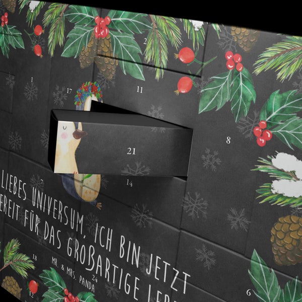 Mr. & Mrs. Panda Befüllbarer Adventskalender Pinguin Blumen - Schwarz