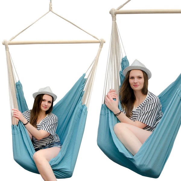 Hängesessel Relaxsessel 190x140cm bis 150kg in Pazifik Blau