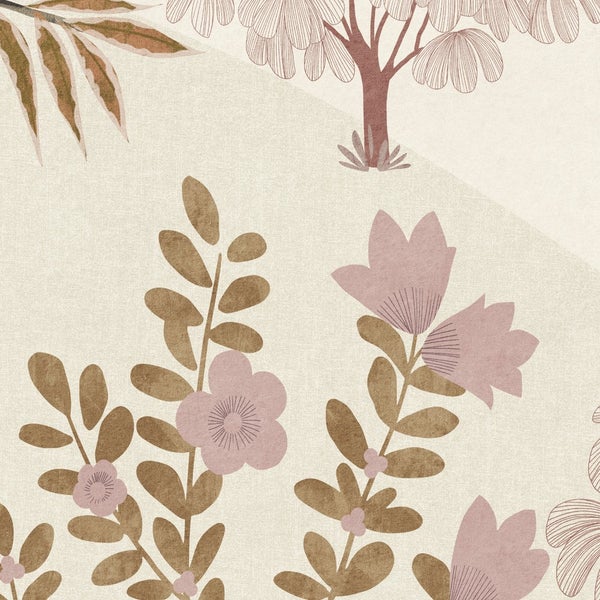 Dekoratives florales Muster mit Pflanzenmotiven.