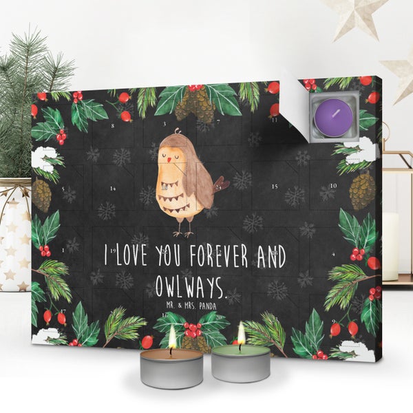 Mr. & Mrs. Panda Duftkerzen Adventskalender Eule Zufrieden - Schwarz