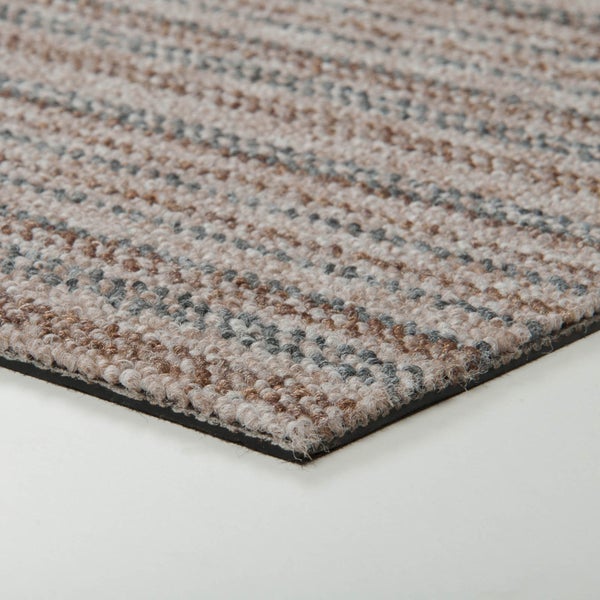 Schatex Teppichdielen selbstliegend Schlingen Teppich Fliesen mit Streifen in Grau Beige Selbstliegende Teppichfliesen 25x100 cm ideal für Büro