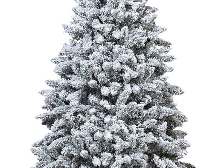Künstlicher Weihnachtsbaum mit künstlicher Schneeoptik für eine winterliche Dekoration.