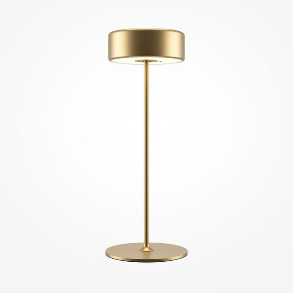 Stehlampe mit rundem Schirm und Fuß