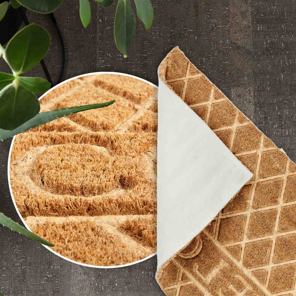 Fußmatte aus Kokosfaser mit Muster und rutschfester Rückseite