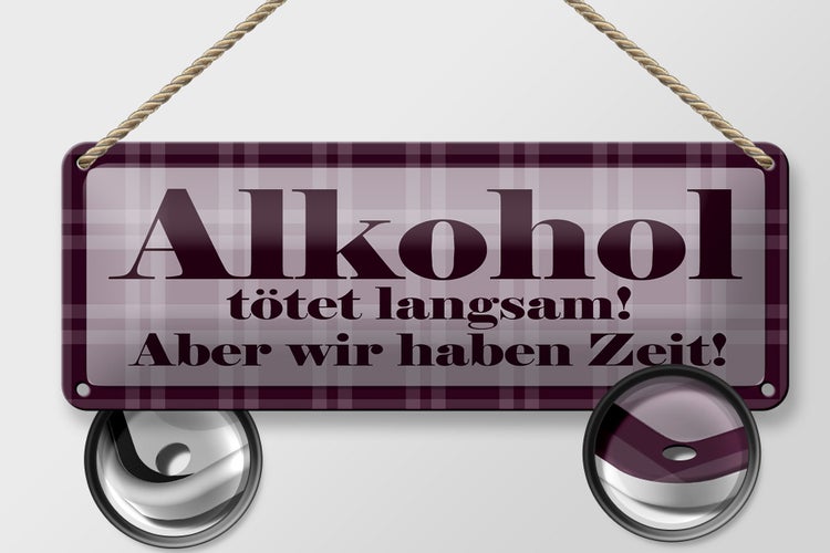 Blechschild Spruch 27x10cm tötet langsam haben Zeit Dekoration