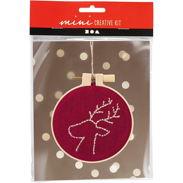 Creativ Company DIY Sets Sticken & Nadelstanzen Mini Kreativ Set Sticken, Rentier, Kreativ Box