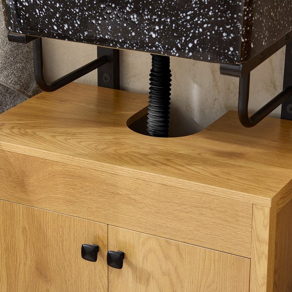 Waschtischunterschrank mit Waschbecken und zwei Türen