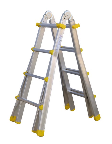 Siedra Teleskopleiter 984 mit stabilem Stahlbügelgelenk 4x3 Sprossen