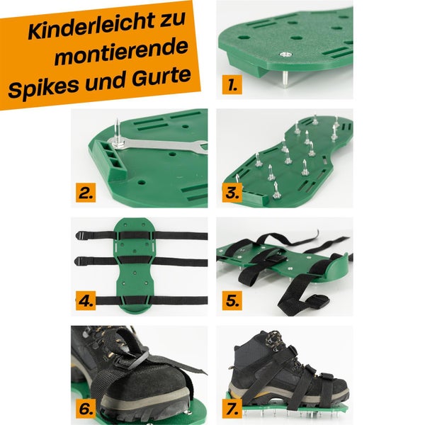Hinrichs Nagelschuhe - 2x Nagel Schuhe in 30x13,3cm & Spikes 25mm